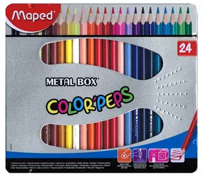 Maped Pastelky trojhranné Color'Peps 24ks v plechovej krabičke