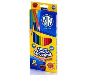 ASTRA Pastelky trojboké 12ks s strúhadlom