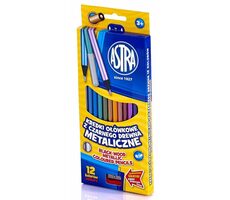 ASTRA Pastelky metalické 12ks s strúhadlom
