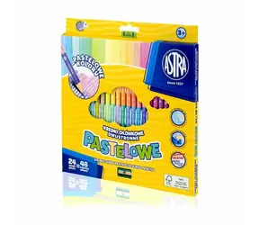 ASTRA Trojhranné pastelové obojstranné pastelky 24 ks, 48 farieb