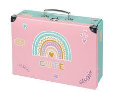BAAGL Skladací školský kufrík Dúha s kovaním / 32.5 x 10.5 x 26 cm