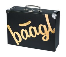 BAAGL Skladací školský kufrík Gold s kovaním / 32.5 x 10.5 x 26 cm