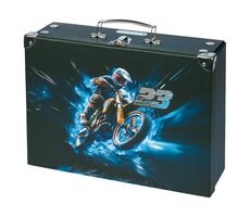 BAAGL Skladací školský kufrík Motorka s kovaním / 32.5 x 10.5 x 26 cm