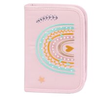 BAAGL Školský peračník jednoposchodový Dúha ružový / 20x15x3 cm