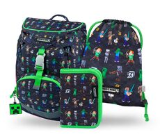 BAAGL 3 SET - Školský set - Airy Minecraft / batoh / peračník / sáčok