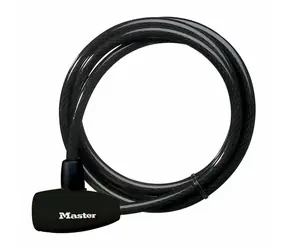 Master Lock 8154EURD / Oceľové lanko s integrovaným zámkom na kľúč - 180 cm