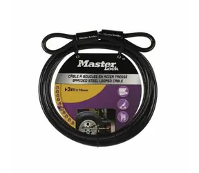 Master Lock 49EURD / Ohybné oceľové lanko - 300cm x 1cm