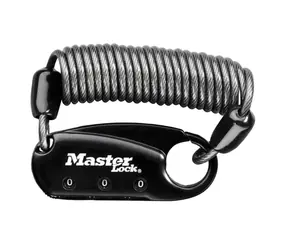 Master Lock 1551EURDBLK / Karabína s navíjacím káblom 