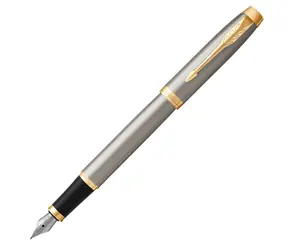 PARKER IM Brushed Metal GT / plniace pero / v krabičke: 1 modrý cartridge