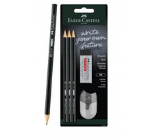 Faber-Castell Exam Set Grafitová ceruzka - tvrdosť HB 3 ks + gumou + strúhadlo