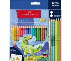 Faber-Castell Colour Grip Dinosaur - Pastelky - papierová krabička 18+6 ks