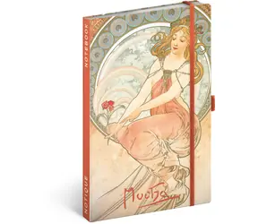 NOTIQUE Notes Alfons Mucha - Maliarstvo, linajkový, 13 x 21 cm