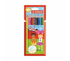 STABILO® color - 12 ks sada - 12 rôznych farieb vr. 2 neónových farieb