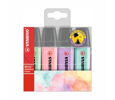 STABILO® BOSS ORIGINAL Pastel - 4 ks súprava - zelená, ružová, fialová, tyrkysová