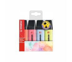 STABILO® BOSS ORIGINAL Pastel - 4 ks súprava - koralovo červená, čerešňová, obláčikovo modrá, limetková