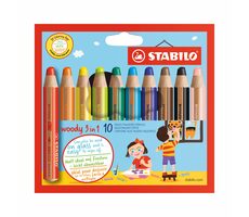 STABILO® Woody 3 in 1 - 10 ks sada - 10 rôznych farieb