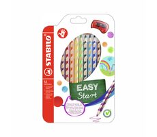 STABILO® EASYcolors - 12 ks sada s strúhadlom - 12 rôznych farieb