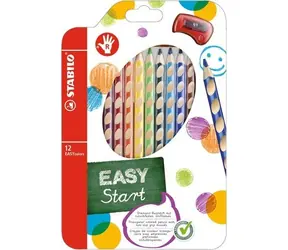 STABILO® EASYcolors - 12 ks sada s strúhadlom - 12 rôznych farieb