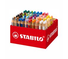 STABILO® Woody 3 in 1 - 76 ks box so 4 strúhadlami - 24 rôznych farieb