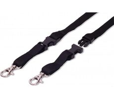 CLASSIC Šnúrka TULIP plochá rozpojovacia s karabínou čierna 50ks