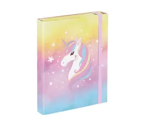 BAAGL Dosky na školské zošity A5 Rainbow Unicorn / 17 x 23 x 3 cm