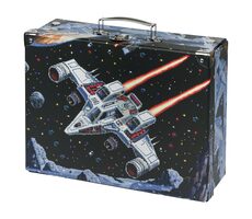 BAAGL Skladací školský kufrík Pixel Space s kovaním / 32.5 x 10.5 x 26 cm