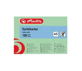 Herlitz Linkované kartičky A5 / 100 ks / zelená