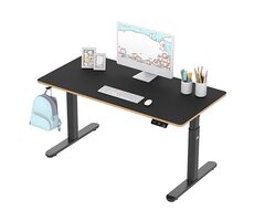Ultradesk Pulsar čierna / Detský pracovný stôl / elektricky nastaviteľná výška / 120x60 cm / 55-81 cm