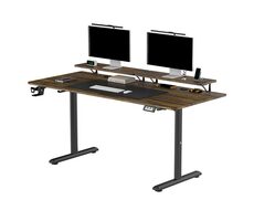 Ultradesk Highlander XXL hnedá / Pracovný stôl / elektricky nastaviteľná výška / 160x70 cm / 72-117 cm