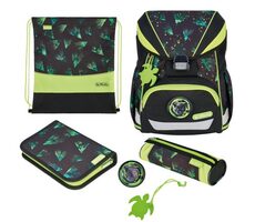 Herlitz Školská aktovka / vhodná pre 1. triedu ZŠ / 22 l / čierno-zelená