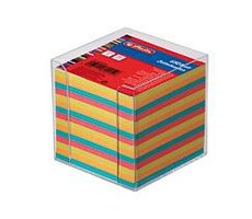 Herlitz Krabička na poznámky 9 x 9 x 9 cm / 650 listov štvorfarebná / priehľadná