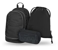 BAAGL SET 3 - Školský set Core Uni čierna: batoh / peračník / sáčok
