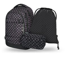 BAAGL SET 3 - Školský set Skate max SKA šedá: batoh / peračník / sáčok