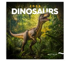 NOTIQUE Poznámkový kalendár Dinosaury 2026 - Východné / 30 x 30 cm