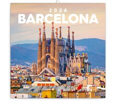 NOTIQUE Poznámkový kalendár Barcelona 2026 - Západná / 30 x 30 cm
