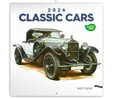 NOTIQUE Poznámkový kalendár Classic Cars - Václav Zapadlík 2026 / 30 x 30 cm