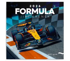 NOTIQUE Poznámkový kalendár Formula - Jiří Křenek 2026 - Západná / 30 x 30 cm