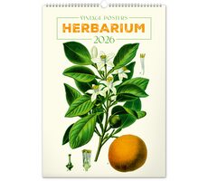 NOTIQUE Nástenný kalendár Vintage plagáty - herbár 2026, 33 x 46 cm