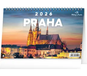 NOTIQUE Stolový kalendár Praha - Milujem Prahu 2026, 23,1 x 14,5 cm