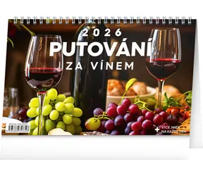 NOTIQUE Stolový kalendár Putovanie za vínom 2026, 23,1 x 14,5 cm
