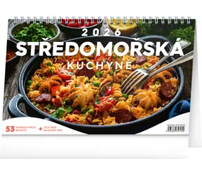 NOTIQUE Stolový kalendár Stredomorská kuchyňa 2026, 23,1 x 14,5 cm