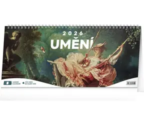NOTIQUE Stolový kalendár Umenie 2026 - 14denný, 33 x 14,5 cm