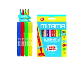 MITAMA Farebné fixky prateľné s 3mm hrotom (24ks)