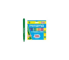 MITAMA Farebné fixky prateľné JUMBO s hrotom 5mm (12ks)