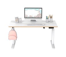 Ultradesk Pulsar biela / Detský pracovný stôl / elektricky nastaviteľná výška / 120x60 cm / 55-81 cm