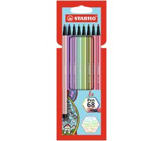 STABILO® Pen 68 - Prémiová vláknová fixka - 8 ks sada - 8 rôznych farieb