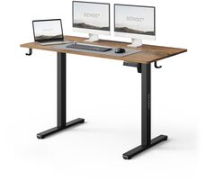 SENSE7 NOJO LIGHT Pracovný stôl čierna-dub / elektricky nastaviteľná výška / 120 x 60cm / nosnosť 70kg