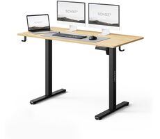 SENSE7 NOJO LIGHT Pracovný stôl čierna-borovica / elektricky nastaviteľná výška / 120 x 60cm / nosnosť 70kg