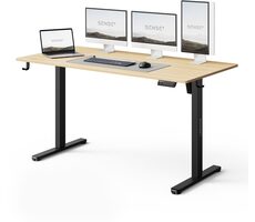 SENSE7 NOJO LIGHT Pracovný stôl čierna-borovica / elektricky nastaviteľná výška / 140 x 70cm / nosnosť 70kg