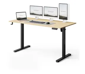 SENSE7 NOJO LIGHT Pracovný stôl čierna-borovica / elektricky nastaviteľná výška / 140 x 70cm / nosnosť 70kg